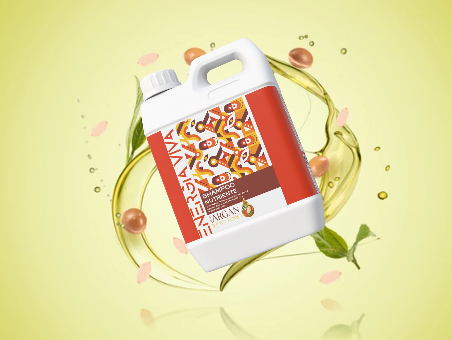 Shampoo Nutriente all'Olio di Argan, 5 Litri, per Capelli Secchi e Sfibrati