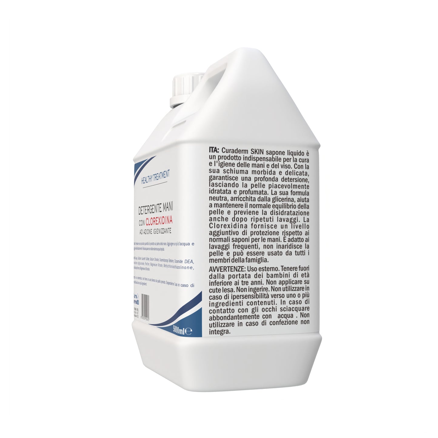 Sapone Mani 5L – Sapone Liquido Delicato e Profumato Clorexidina - Formato Risparmio 5000 ML – Per tutti i tipi di pelle - Originale Cura Farma
