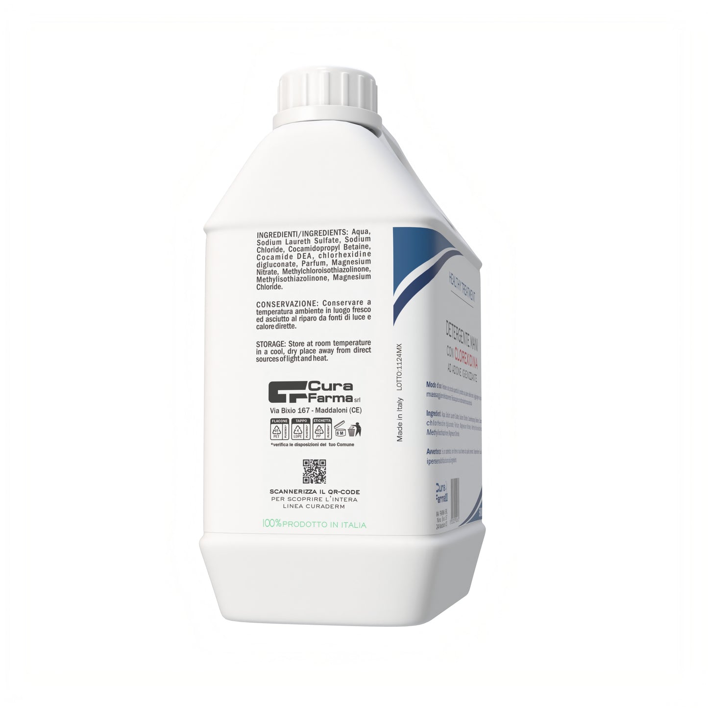 Sapone Mani 5L – Sapone Liquido Delicato e Profumato Clorexidina - Formato Risparmio 5000 ML – Per tutti i tipi di pelle - Originale Cura Farma