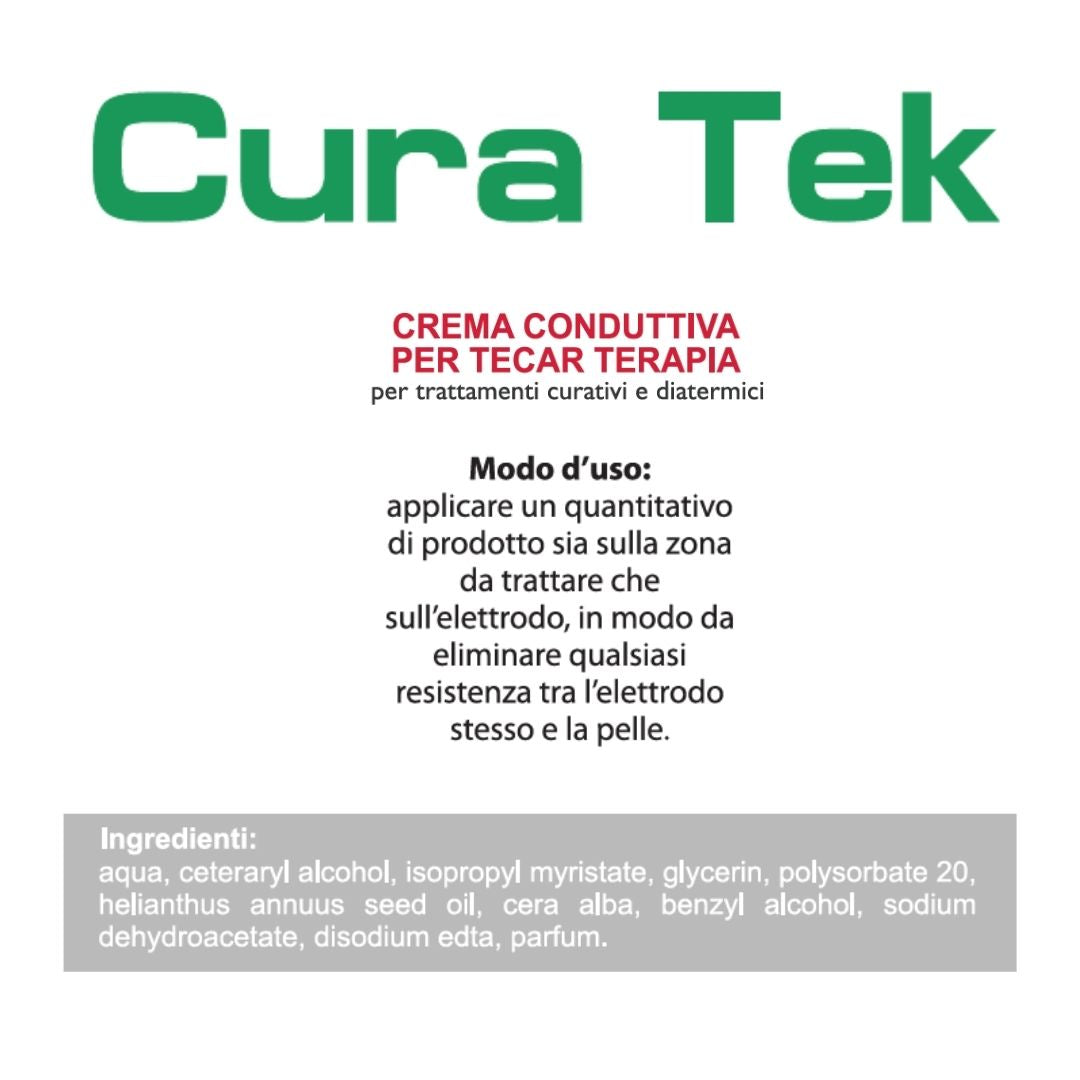 CuraTek 1 Litro Gel Crema Conduttiva Tecar per Diatermia Tecarterapia