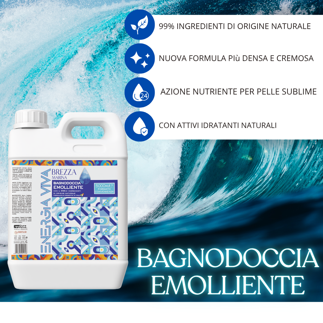 Bagnodoccia Brezza Marina 5 Lt – Bagno Doccia Corpo per Uso Quotidiano, Fragranza Fresca Marina, Schiuma Soffice, Formato Convenienza Maxi