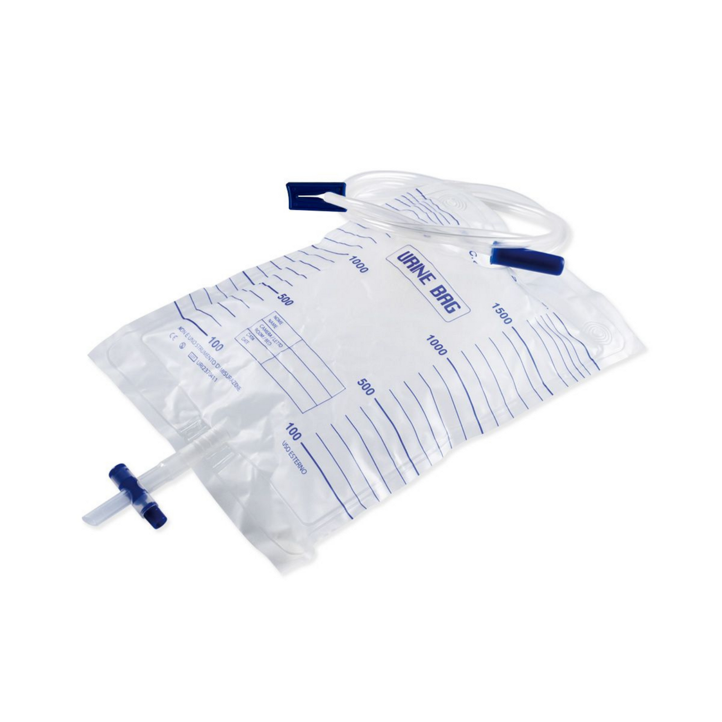 Sacca Urina con RUBINETTO 30 Sacche 2000ml Tubo 130cm NON STERILI - Latex Free