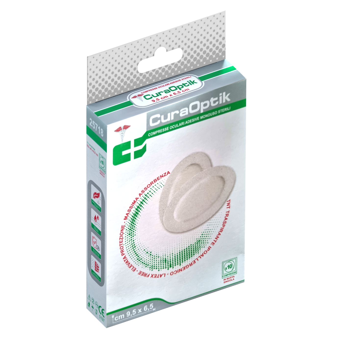 Cura Optik 10× Bende Oculari Sterili Benda Oculare Medicazione Occhio