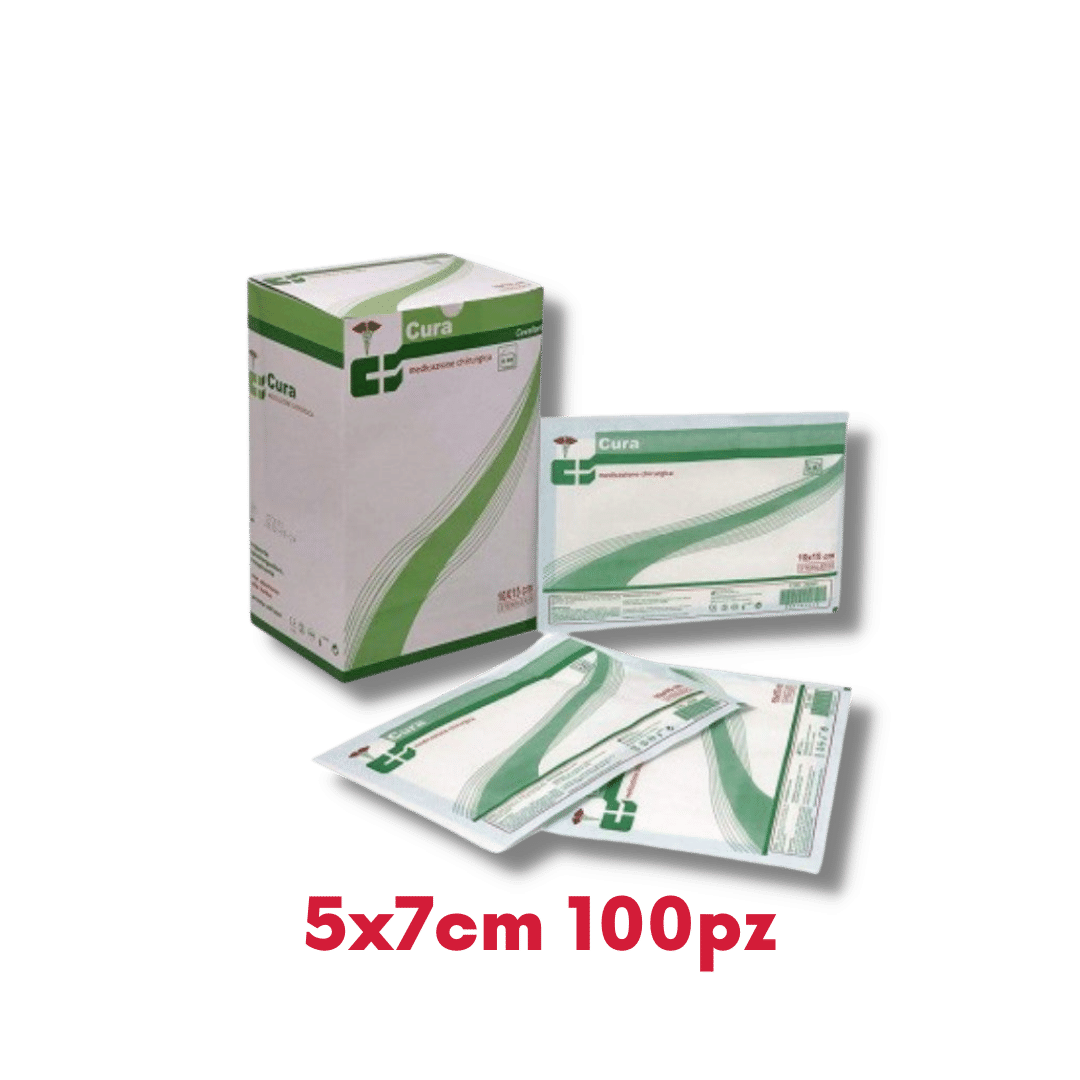 Medicazione Adesiva Sterile Traspirante TNT 7x5cm 100pz