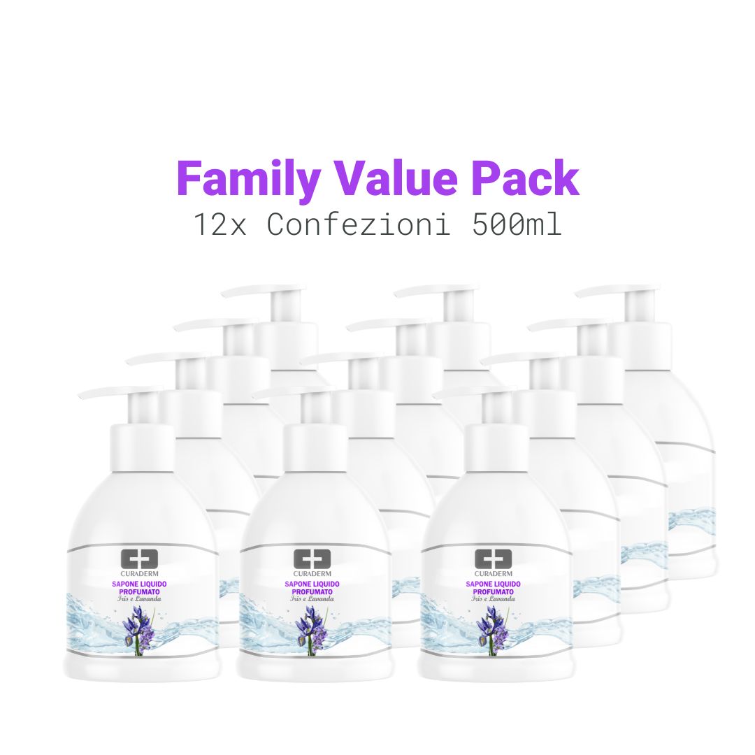 Sapone Liquido PROFUMATO Iris e Lavanda RILASSANTE 12x Pack