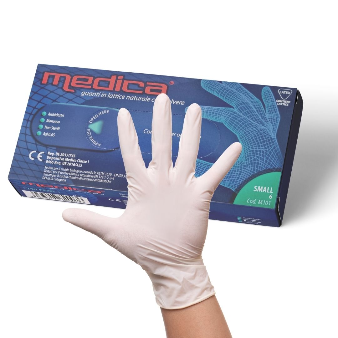 Guanti in Lattice Facili da Indossare Confortevoli e Morbidi. Adatti a Professionisti. Confezione 100 pz Taglie S - M - L