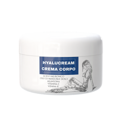 Crema Corpo Idratante 500 ml – Pelle Secca e Sensibile – con Acido Ialuronico, Burro di Karité, Olio di Mandorle Dolci e Vitamina E – Formula Nutriente e Lenitiva, Idratazione Profonda