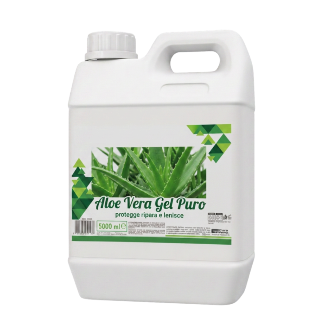 Gel Aloe Vera 5000 ml | Aloe Vera Pura per Viso, Corpo e Dopo Sole | Idratante, Lenitivo e Rinfrescante | Uso Quotidiano | Formato Conveniente