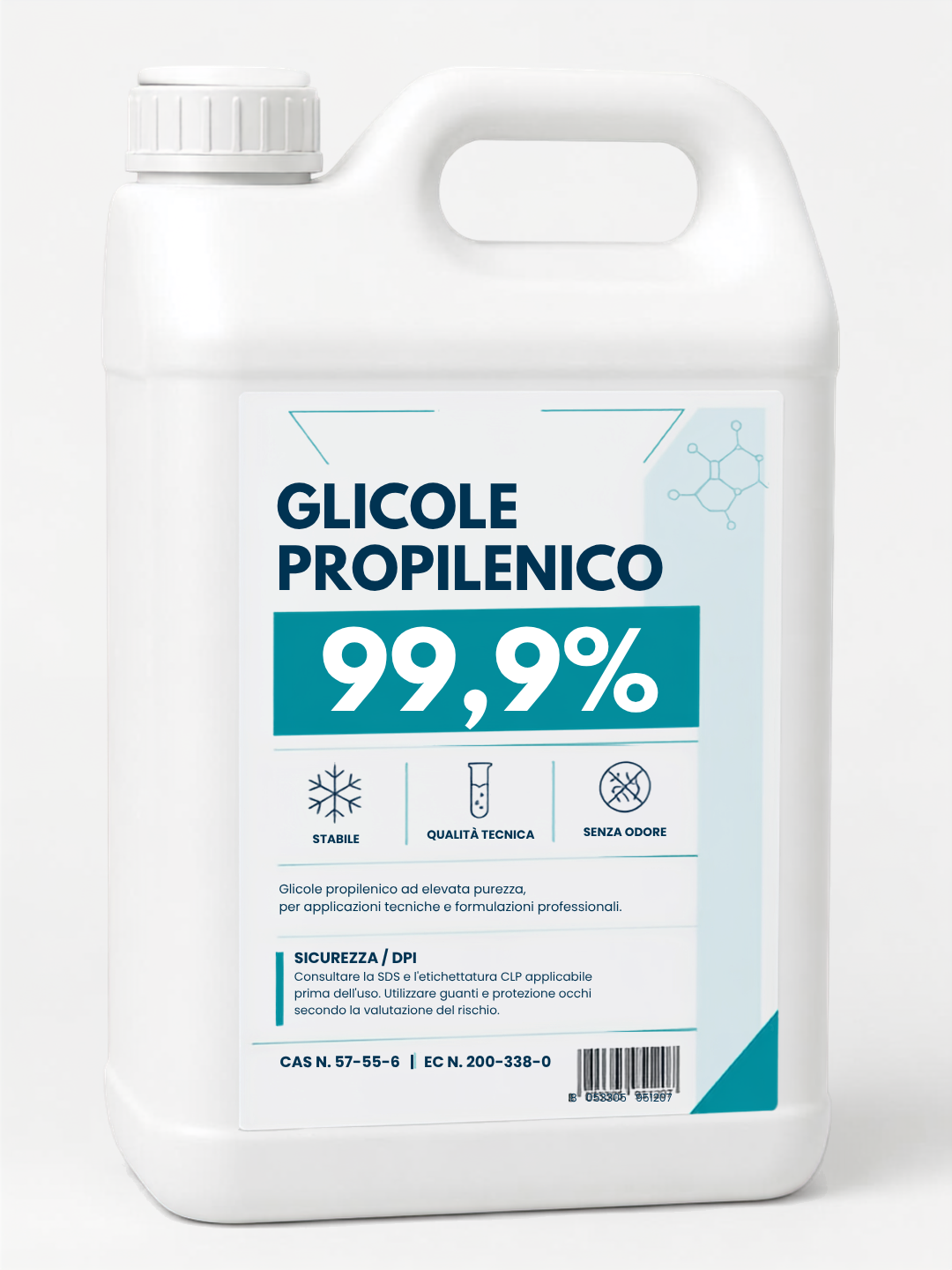Glicole Propilenico 5 Litri – Purezza >99,8% – Uso Cosmetico e Tecnico – Solvente e Umidificante – Per Creme, Shampoo, Profumi e Fai da Te – Materia Prima