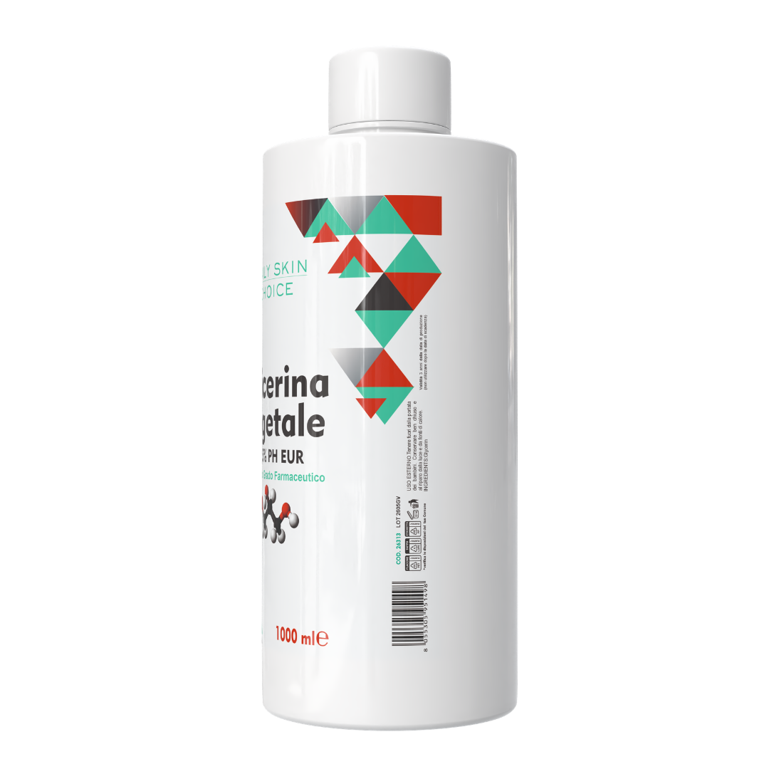 Glicerina Vegetale Pura 1 litro – 100% Naturale da Oli Vegetali – Uso Cosmetico, Alimentare e Farmaceutico – Idratante per Pelle e Capelli – Alta Purezza