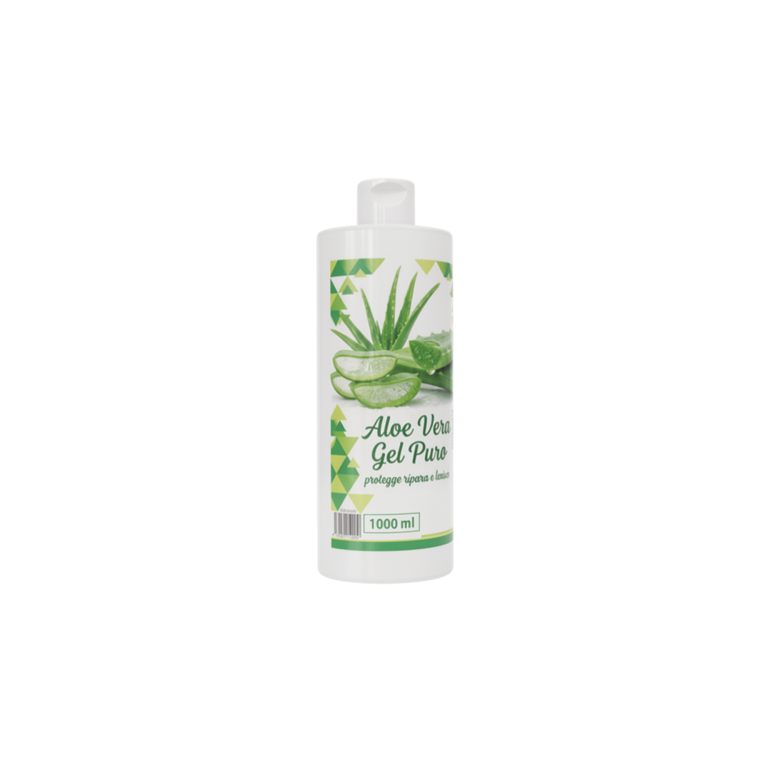 Gel di Aloe Vera 1000 ml Puro – Idratante, Lenitivo e Rinfrescante per Viso, Corpo e Capelli – Formula con Aloe Vera, Assorbimento Rapido, Non Appiccica – Adatto a Tutti i Tipi di Pelle