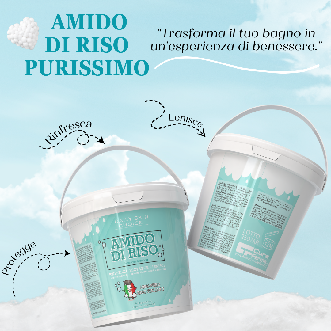 Amido di Riso Puro Italiano per Bagno, Lenitivo e Rinfrescante, 2,5 kg