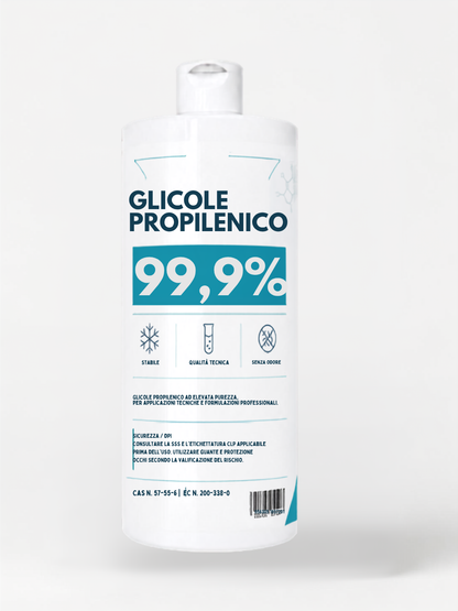 Glicole Propilenico 1 L Cura Farma | Puro 99,9 % – Uso Cosmetico, Tecnico e Fai-da-te | Solvente Idratante e Umidificante | Per Creme, Shampoo, Profumi, E-Liquid, e Cosmetici Artigianali