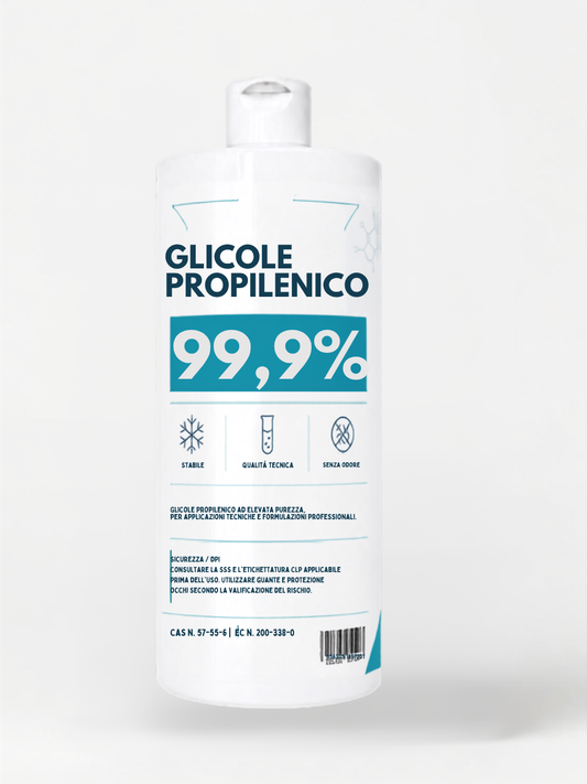 Glicole Propilenico 1 L Cura Farma | Puro 99,9 % – Uso Cosmetico, Tecnico e Fai-da-te | Solvente Idratante e Umidificante | Per Creme, Shampoo, Profumi, E-Liquid, e Cosmetici Artigianali