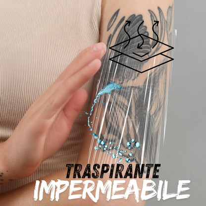 Film Trasparente per Tatuaggi 10 cm x 10 m – Pellicola Autoadesiva Impermeabile Second Skin per Aftercare, Protezione Ferite e Guarigione Accelerata – Rotolo Poliuretano Traspirante Ipoallergenico