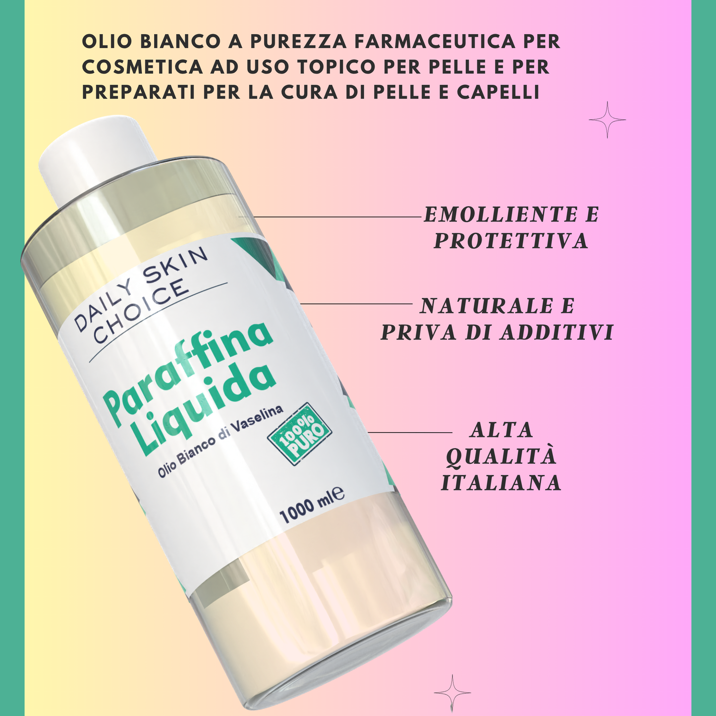 Paraffina Liquida OLIO VASELINA F.U.Emolliente TATTOO Pelle Secca 200 | 1000 ml