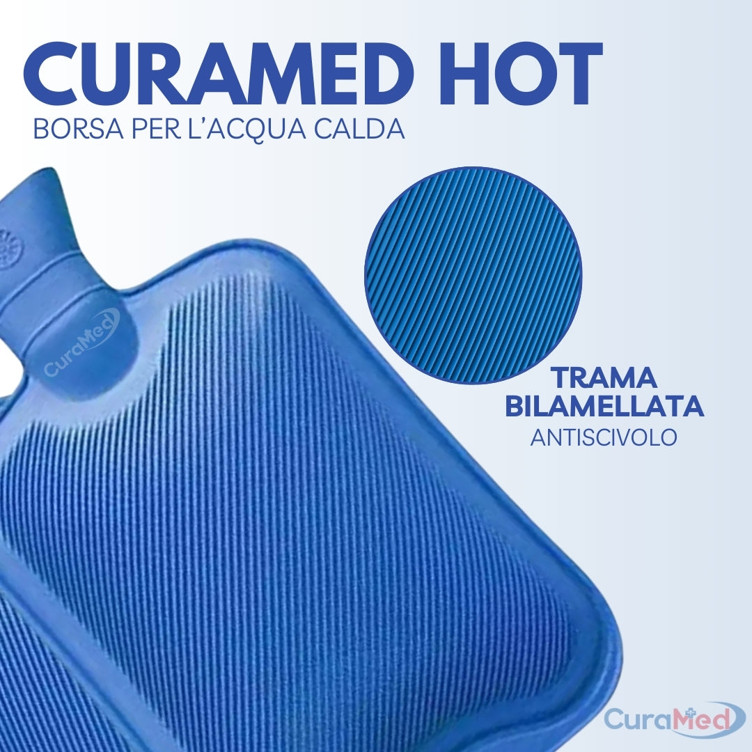 Borsa Acqua Calda GOMMA BILAMELLATA Capacità 2L Terapia del Caldo DOLORE