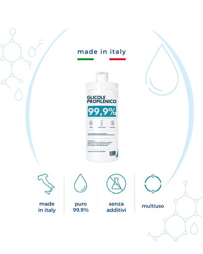 Glicole Propilenico 1 L Cura Farma | Puro 99,9 % – Uso Cosmetico, Tecnico e Fai-da-te | Solvente Idratante e Umidificante | Per Creme, Shampoo, Profumi, E-Liquid, e Cosmetici Artigianali