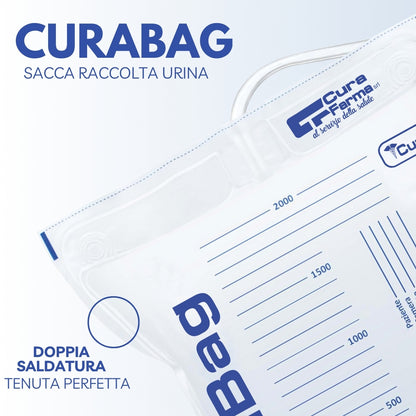 Sacca Urina con RUBINETTO 30 Sacche 2000ml Tubo 130cm NON STERILI - Latex Free