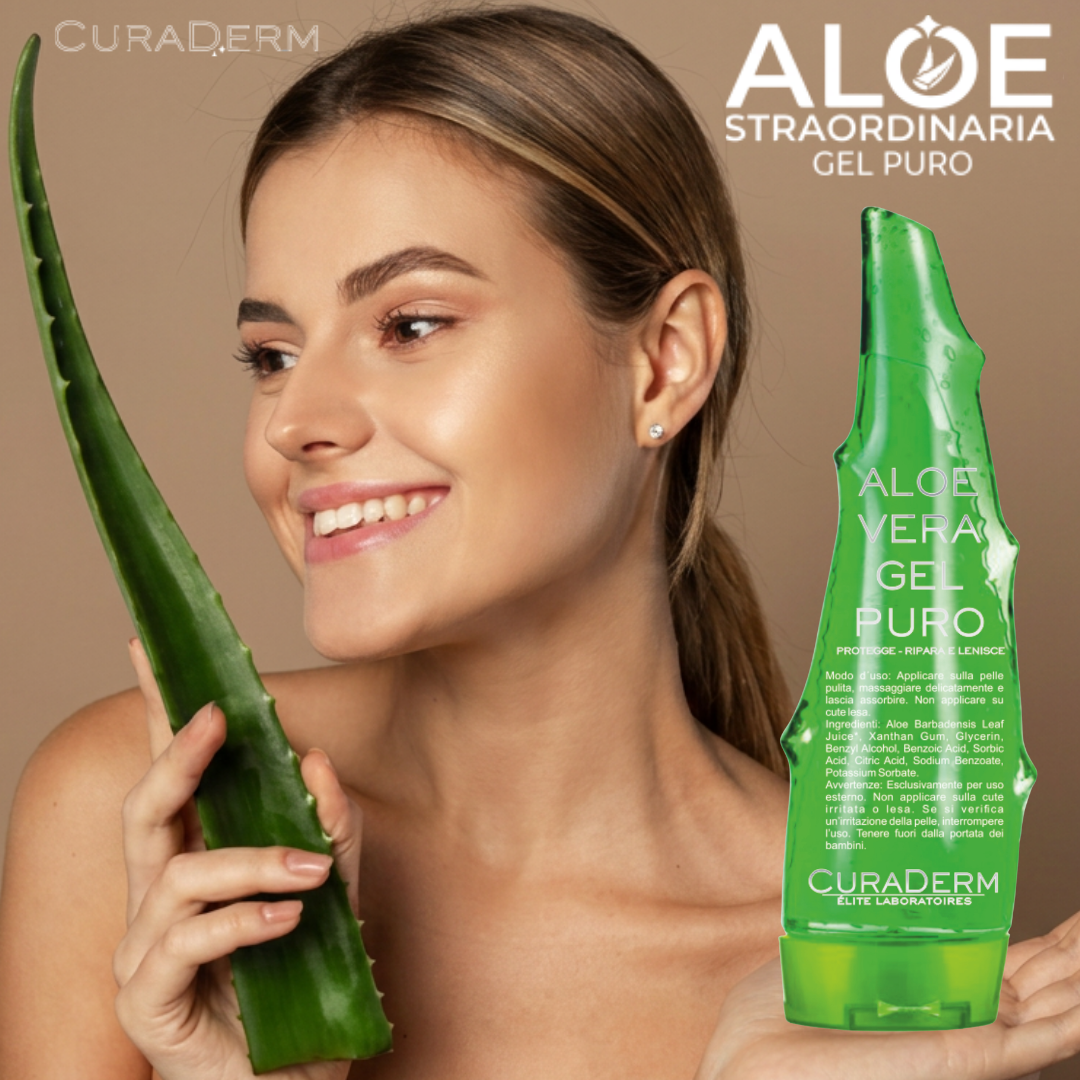 Aloe Vera Gel Puro 250 ml | Gel Idratante e Lenitivo per Viso, Corpo e Dopo Sole | Senza Parabeni, Senza Profumo | Uso Quotidiano