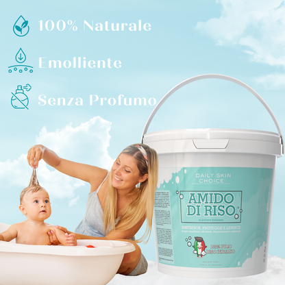 Amido di Riso Puro Italiano per Bagno, Lenitivo e Rinfrescante, 2,5 kg
