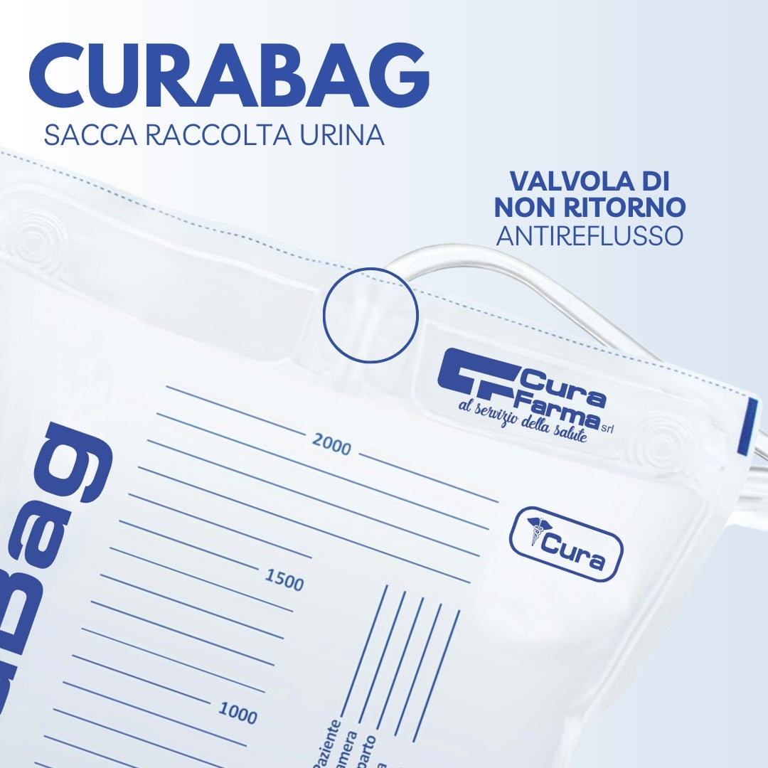 Sacca Urina con RUBINETTO 30 Sacche 2000ml Tubo 130cm NON STERILI - Latex Free