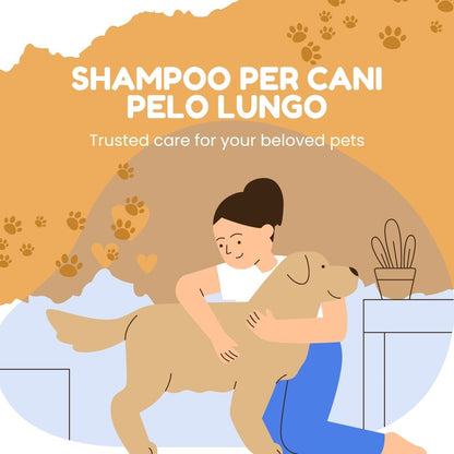 Pawli Shampoo per Cani a Pelo Lungo 5 Litri – Profumo Talco – Pelo Lucido e Facile da Pettinare – con Proteine del Grano – Formato Professionale per Toelettatura – Made in Italy