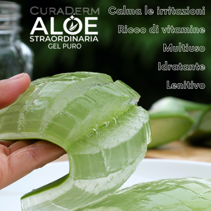 Aloe Vera Gel Puro 250 ml | Gel Idratante e Lenitivo per Viso, Corpo e Dopo Sole | Senza Parabeni, Senza Profumo | Uso Quotidiano