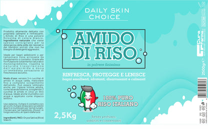 Amido di Riso Puro Italiano per Bagno, Lenitivo e Rinfrescante, 2,5 kg