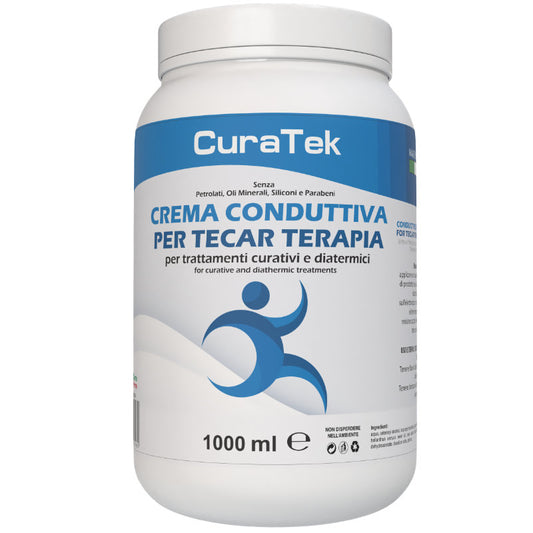 Crema per Tecaterapia CuraTek Tecar Conduttiva Fluida Idratante 1 Litro Diatermia Radiofrequenza (1L)