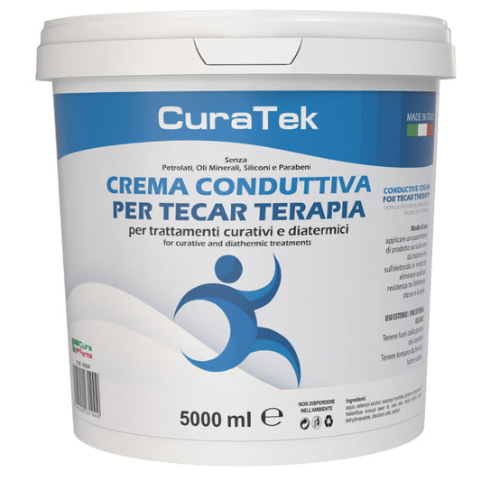 Crema per Tecaterapia CuraTek Tecar Conduttiva Fluida Idratante 5 Litri Diatermia Radiofrequenza (5L) Formato Convenienza
