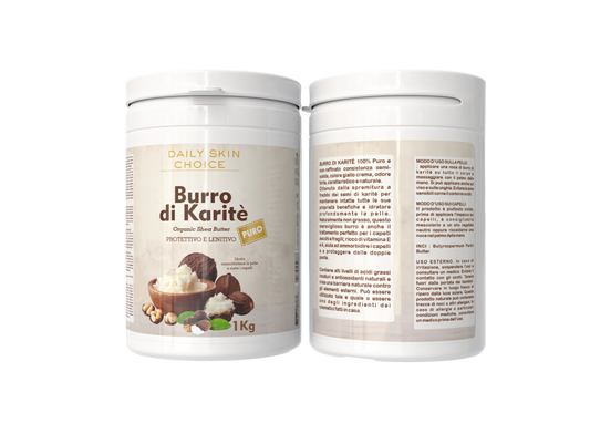Burro di Karité Puro, Non Raffinato, Idratante Naturale per Pelle e Capelli, 1 kg
