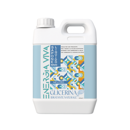 Sapone Liquido Neutro con Glicerina Idratante Naturale, Formula Delicata per Mani e Viso Formato Risparmio 5 L