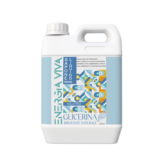 Sapone Liquido Neutro con Glicerina Idratante Naturale, Formula Delicata per Mani e Viso Formato Risparmio 5 L