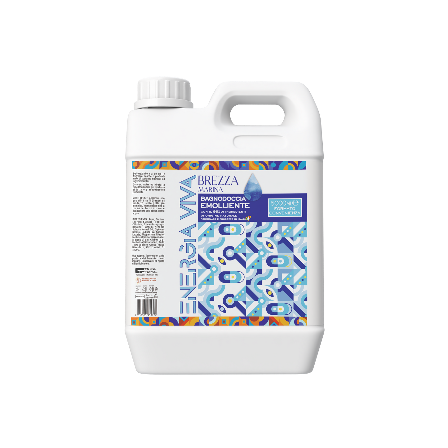 Bagnodoccia Brezza Marina 5 Lt – Bagno Doccia Corpo per Uso Quotidiano, Fragranza Fresca Marina, Schiuma Soffice, Formato Convenienza Maxi