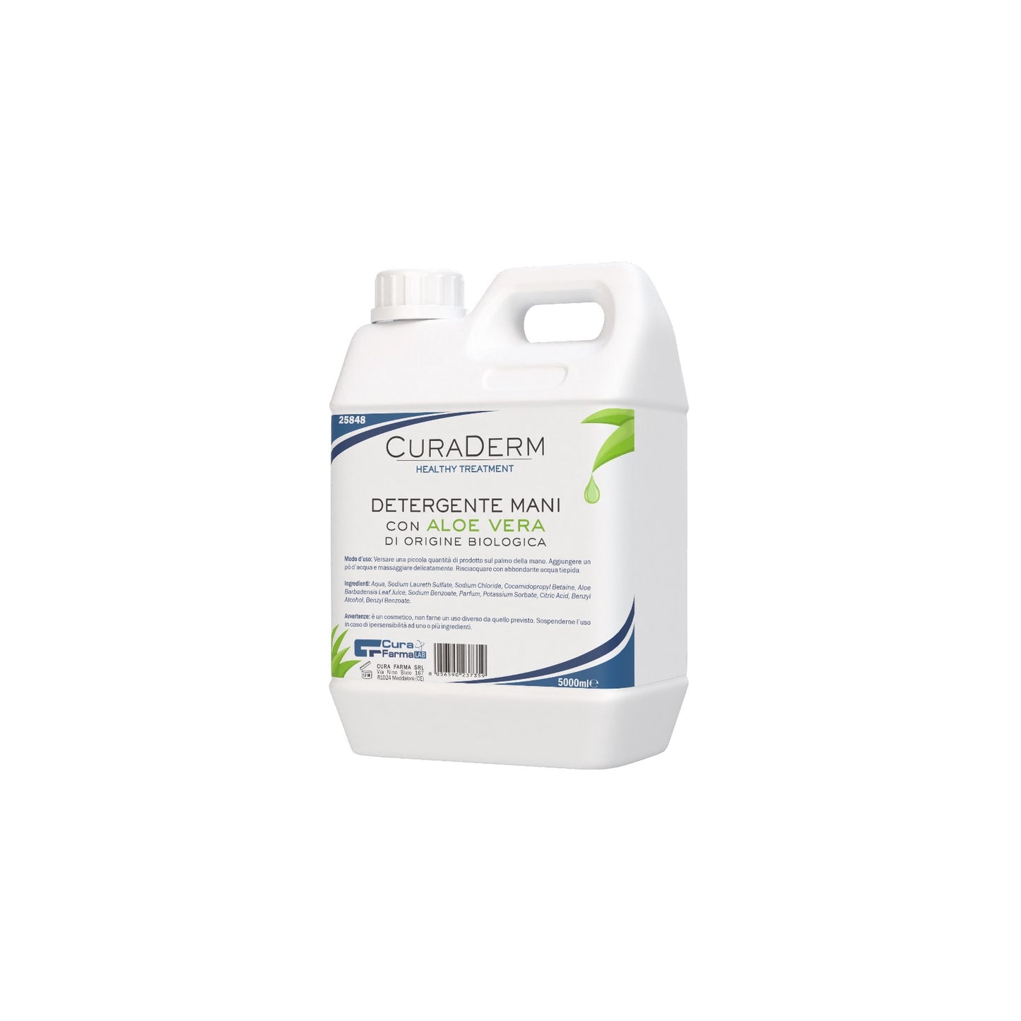 Sapone Liquido per le Mani 5L – Sapone per tutti i tipi di pelle - Formato Risparmio - 5000 ML – Con Aloe Vera – Eco Friendly