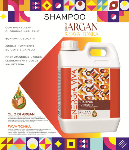 Shampoo Nutriente all'Olio di Argan, 5 Litri, per Capelli Secchi e Sfibrati