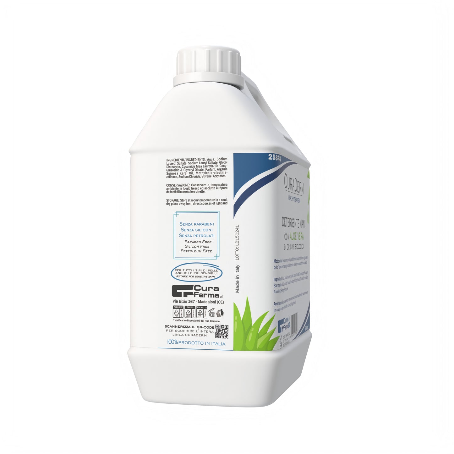 Sapone Liquido per le Mani 5L – Sapone per tutti i tipi di pelle - Formato Risparmio - 5000 ML – Con Aloe Vera – Eco Friendly