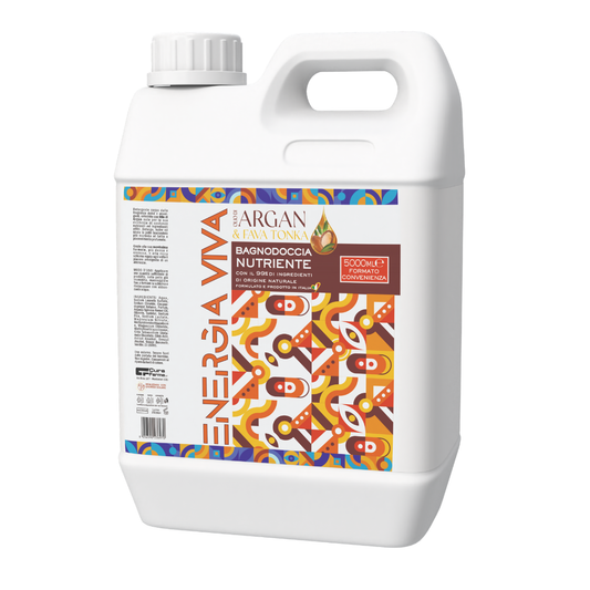 Bagnodoccia Nutriente all’Olio di Argan 5 Litri – Maxi Ricarica – pH Fisiologico,  Senza Oli Minerali – con Vitamina E, Pantenolo e Glicerina – Pelle Morbida e Setosa