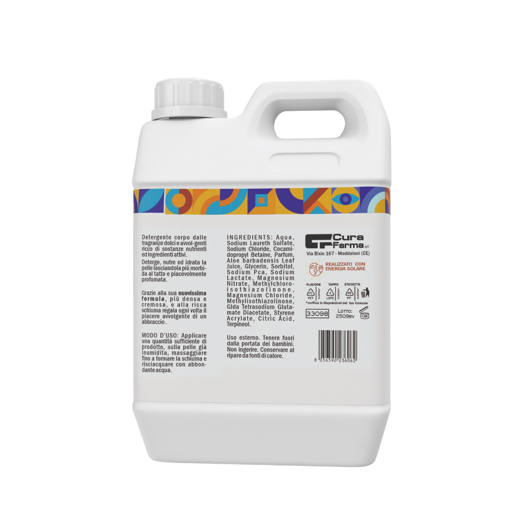 Bagnodoccia 5 Litri Eco Friendly – Sapone Liquido Delicato con Aloe Vera – Idratante e Lenitivo – Profumo Naturale – Formato Risparmio per Famiglie e Tutti i Tipi di Pelle