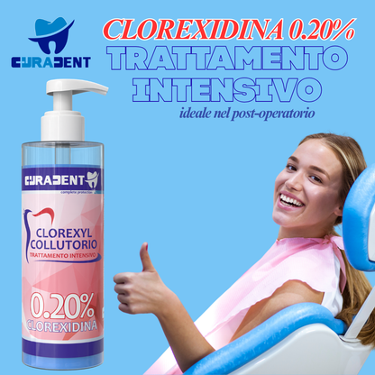 Collutorio Clorexidina 0,20% Professionale 1 Litro – Disinfettante Orale Antibatterico – Igiene Dentale Intensiva – Previene Infezioni e Placca – Uso Odontoiatrico e Domestico