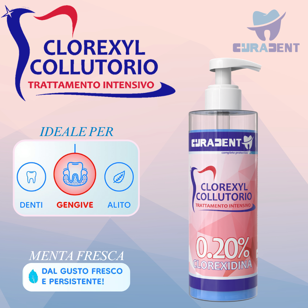 Collutorio Clorexidina 0,20% Professionale 1 Litro – Disinfettante Orale Antibatterico – Igiene Dentale Intensiva – Previene Infezioni e Placca – Uso Odontoiatrico e Domestico