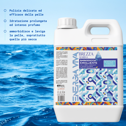 Bagnodoccia Brezza Marina 5 Lt – Bagno Doccia Corpo per Uso Quotidiano, Fragranza Fresca Marina, Schiuma Soffice, Formato Convenienza Maxi