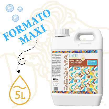Bagnodoccia Latte e Vaniglia 5 Litri - Detergente Corpo Delicato, Formato Convenienza, Profumazione Avvolgente, Uso Quotidiano, Ideale per Famiglia, Ospedali, Hotel e Strutture Ricettive
