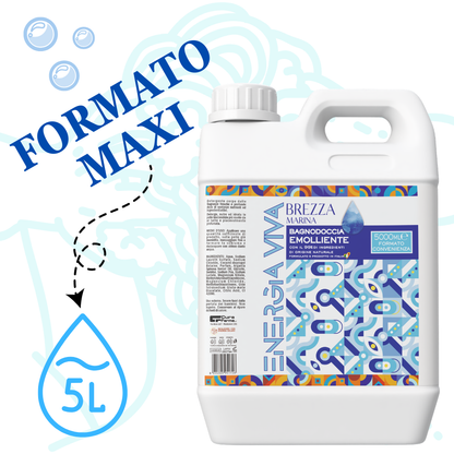Bagnodoccia Brezza Marina 5 Lt – Bagno Doccia Corpo per Uso Quotidiano, Fragranza Fresca Marina, Schiuma Soffice, Formato Convenienza Maxi