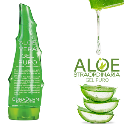 Aloe Vera Gel Puro 250 ml | Gel Idratante e Lenitivo per Viso, Corpo e Dopo Sole | Senza Parabeni, Senza Profumo | Uso Quotidiano