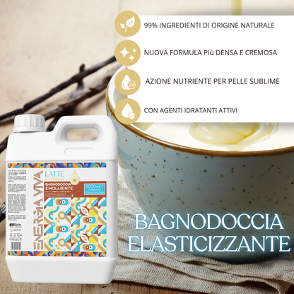 Bagnodoccia Latte e Vaniglia 5 Litri - Detergente Corpo Delicato, Formato Convenienza, Profumazione Avvolgente, Uso Quotidiano, Ideale per Famiglia, Ospedali, Hotel e Strutture Ricettive