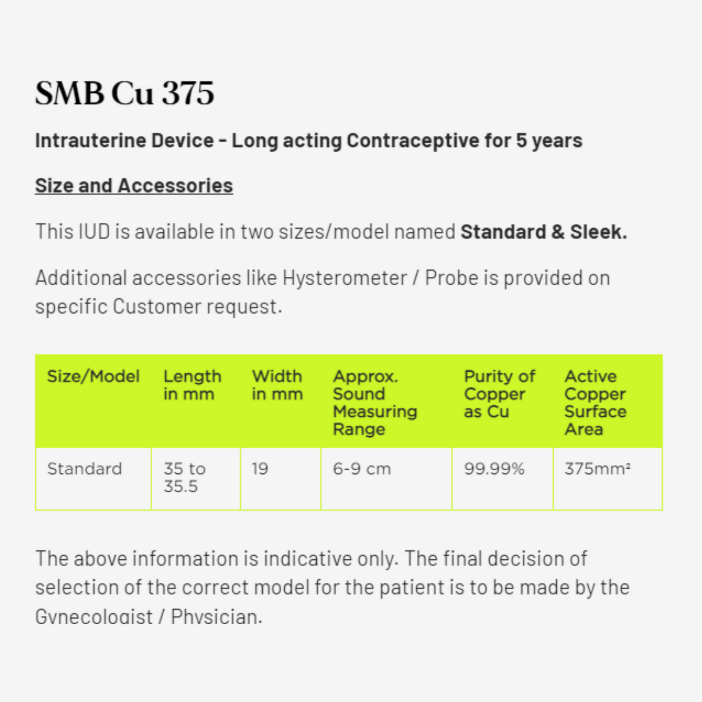 Spirale Anticoncezionale Intrauterina Sterile IUD ad Ancora Cu 375