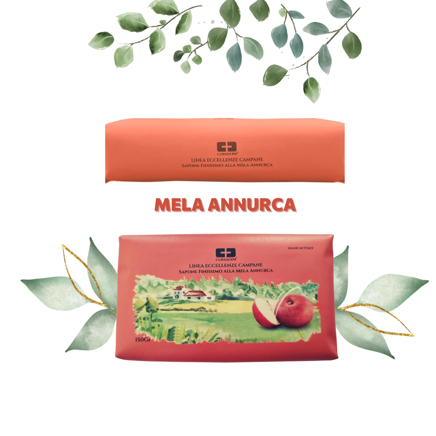 Sapone MELA ANNURCA Naturale 3 SAPONETTE OLIO 100% Vegetale 3x150g Made in Italy