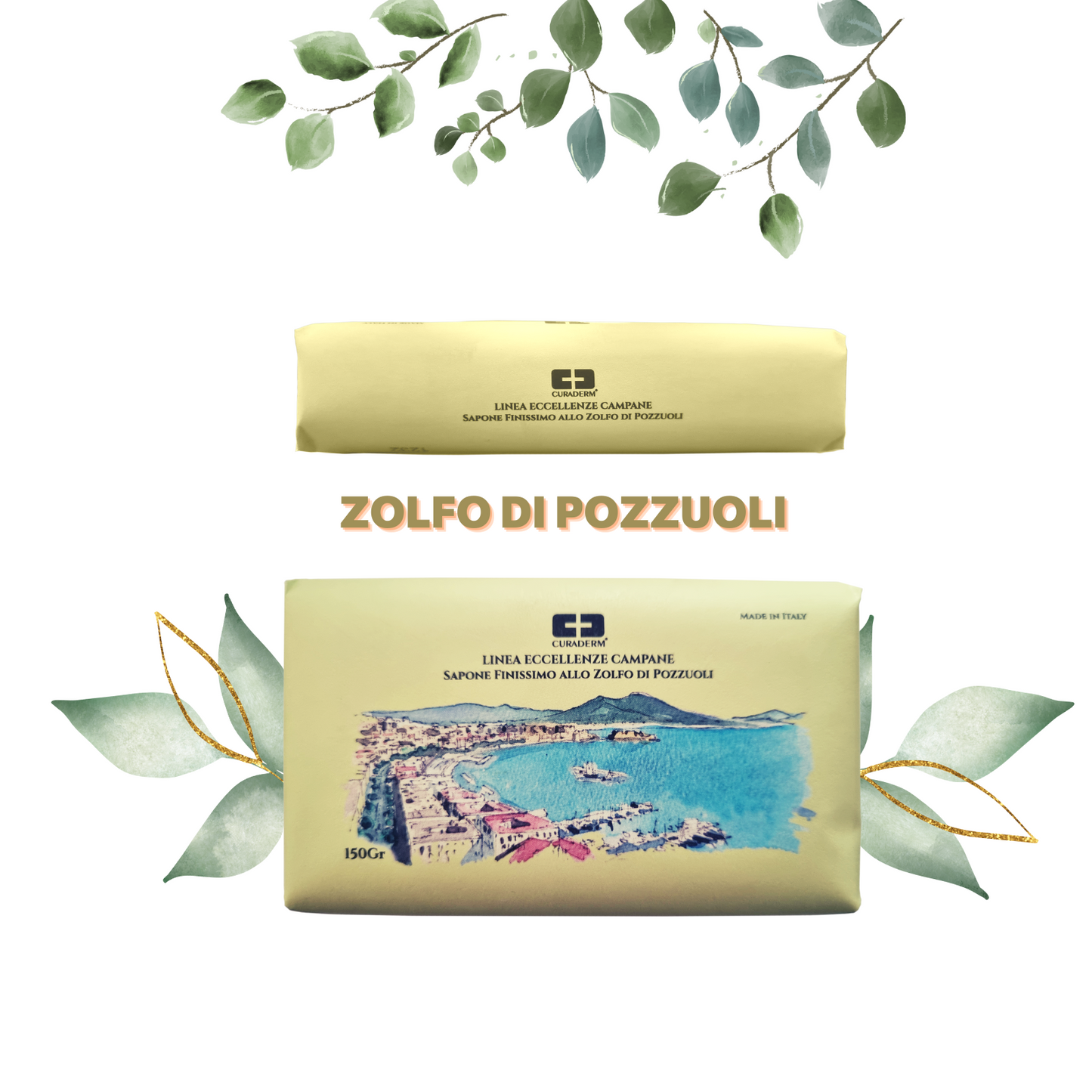 Sapone ZOLFO Solido Naturale 3 SAPONETTE OLIO 100% Vegetale 3x150g Made in Italy